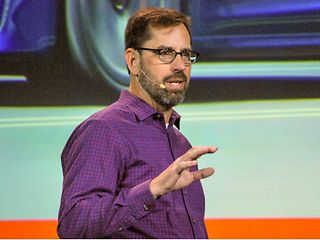 Man speaking during a conference
