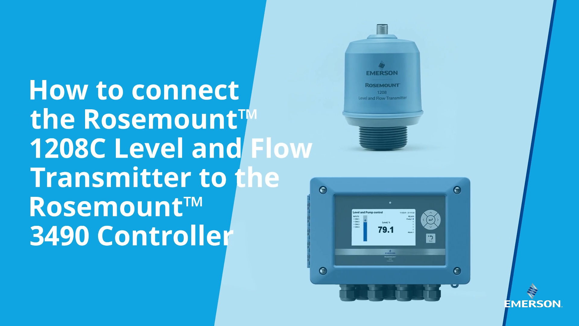 How to connect the Rosemount 1208C Level and Flow Transmitter to the Rosemount 3490 Controller
