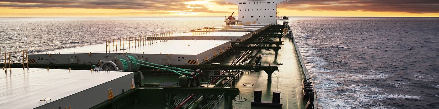 Deck of a large marine vessel at sea