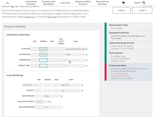 Sizing, Selecting and Configuring Products Using a MyEmerson Online Account