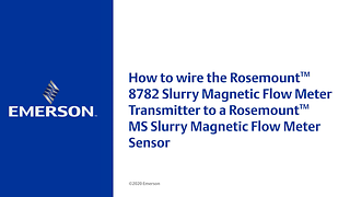 How to wire a Rosemount 8782 Slurry Transmitter to a Rosemount MS Slurry Sensor