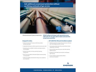 Folleto del producto: Volante de protección contra la sobrepresión de gas natural de las válvulas de alivio de presión Anderson Greenwood, Anderson Greenwood-ES