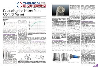 Article – Reducing the Noise from Control Valves